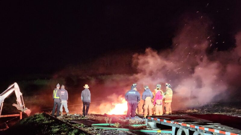 Controlled burn in Lamar sparks debris fire